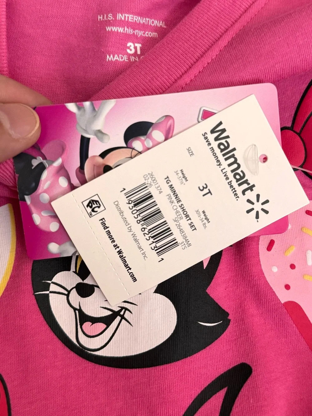 Minnie Mouse Toddler Girls Graphic Tee and Bike Shorts Set, 2-Piece,3T